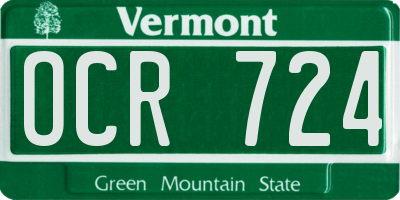 VT license plate OCR724