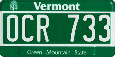 VT license plate OCR733