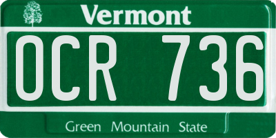 VT license plate OCR736