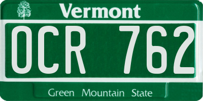 VT license plate OCR762