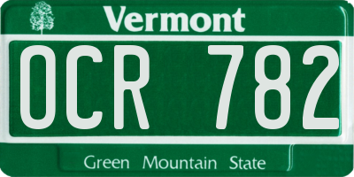 VT license plate OCR782