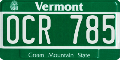 VT license plate OCR785