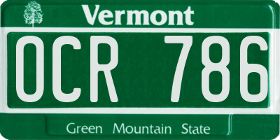VT license plate OCR786