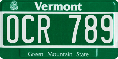 VT license plate OCR789