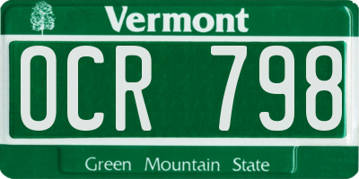 VT license plate OCR798
