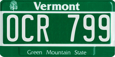 VT license plate OCR799