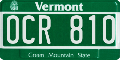 VT license plate OCR810