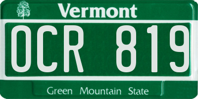VT license plate OCR819