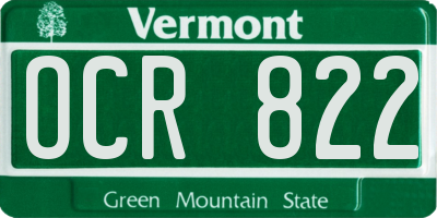 VT license plate OCR822