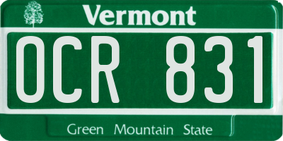 VT license plate OCR831