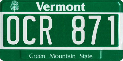 VT license plate OCR871