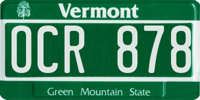 VT license plate OCR878