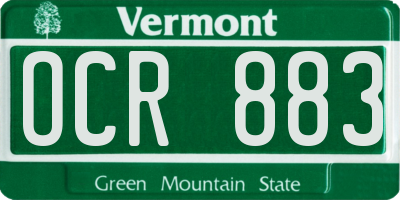 VT license plate OCR883