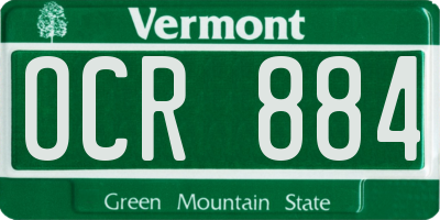 VT license plate OCR884