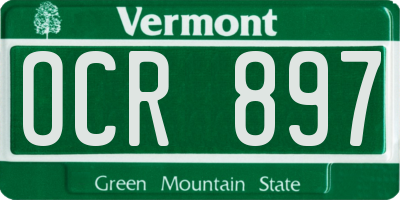 VT license plate OCR897