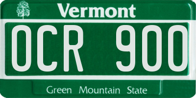 VT license plate OCR900
