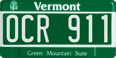 VT license plate OCR911