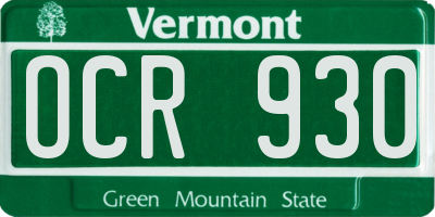 VT license plate OCR930