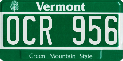 VT license plate OCR956