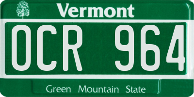 VT license plate OCR964