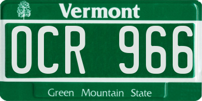 VT license plate OCR966