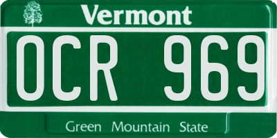 VT license plate OCR969