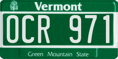 VT license plate OCR971