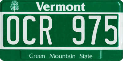 VT license plate OCR975