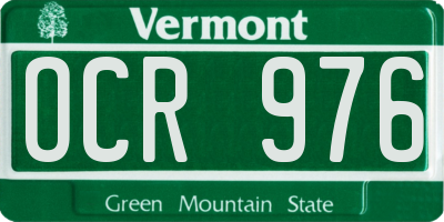 VT license plate OCR976