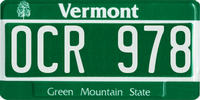 VT license plate OCR978