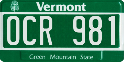 VT license plate OCR981