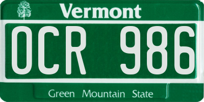 VT license plate OCR986