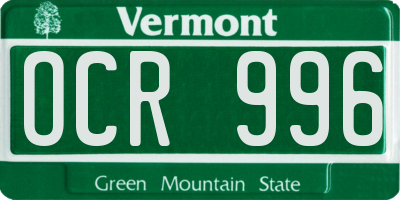 VT license plate OCR996