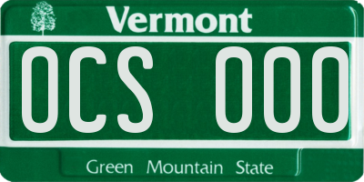 VT license plate OCS000