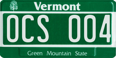 VT license plate OCS004