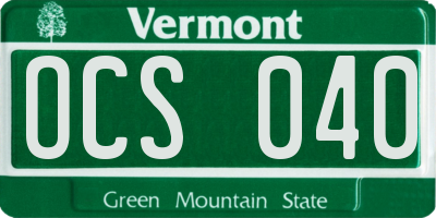 VT license plate OCS040