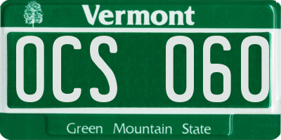 VT license plate OCS060