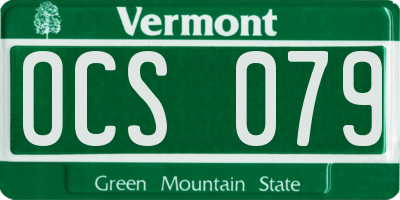 VT license plate OCS079