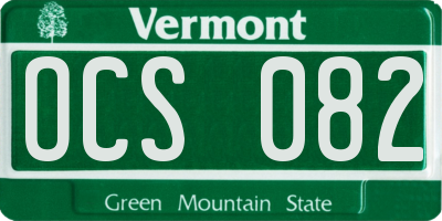 VT license plate OCS082