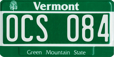 VT license plate OCS084