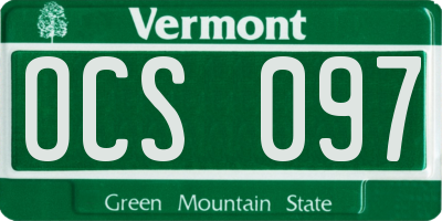 VT license plate OCS097