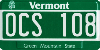 VT license plate OCS108