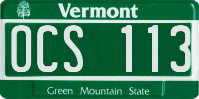 VT license plate OCS113