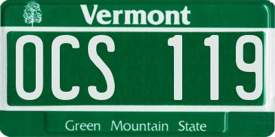 VT license plate OCS119
