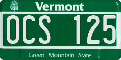 VT license plate OCS125
