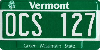 VT license plate OCS127