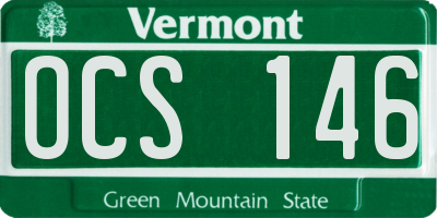 VT license plate OCS146