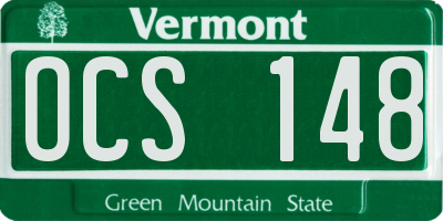 VT license plate OCS148