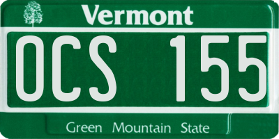 VT license plate OCS155