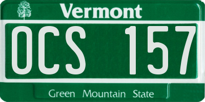 VT license plate OCS157